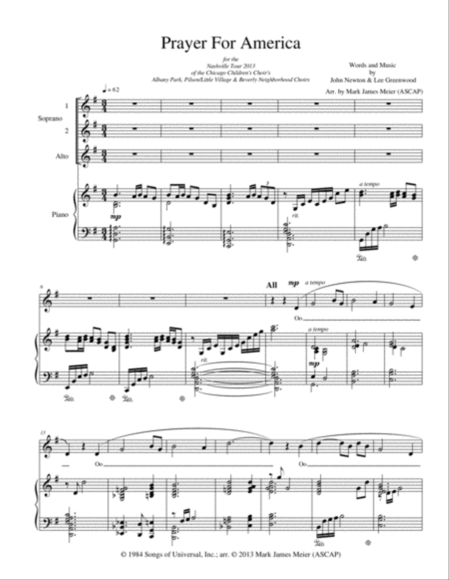 God Bless The U.S.A. SSA scores gallery preview page 1