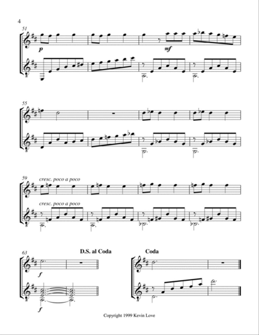 Three Entertainments for Violin and Guitar - Summer Rain - Score and Parts String Duet scores gallery preview page 4