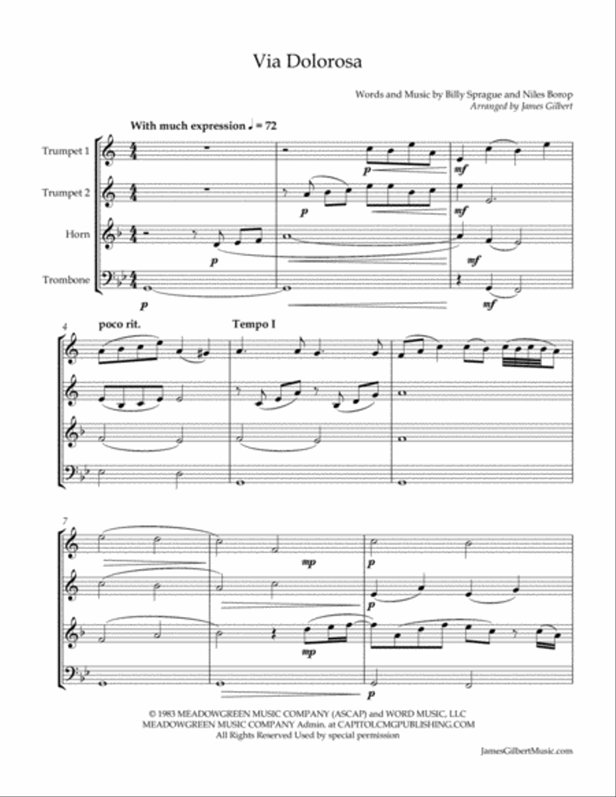 Via Dolorosa Brass Ensemble scores gallery preview page 2