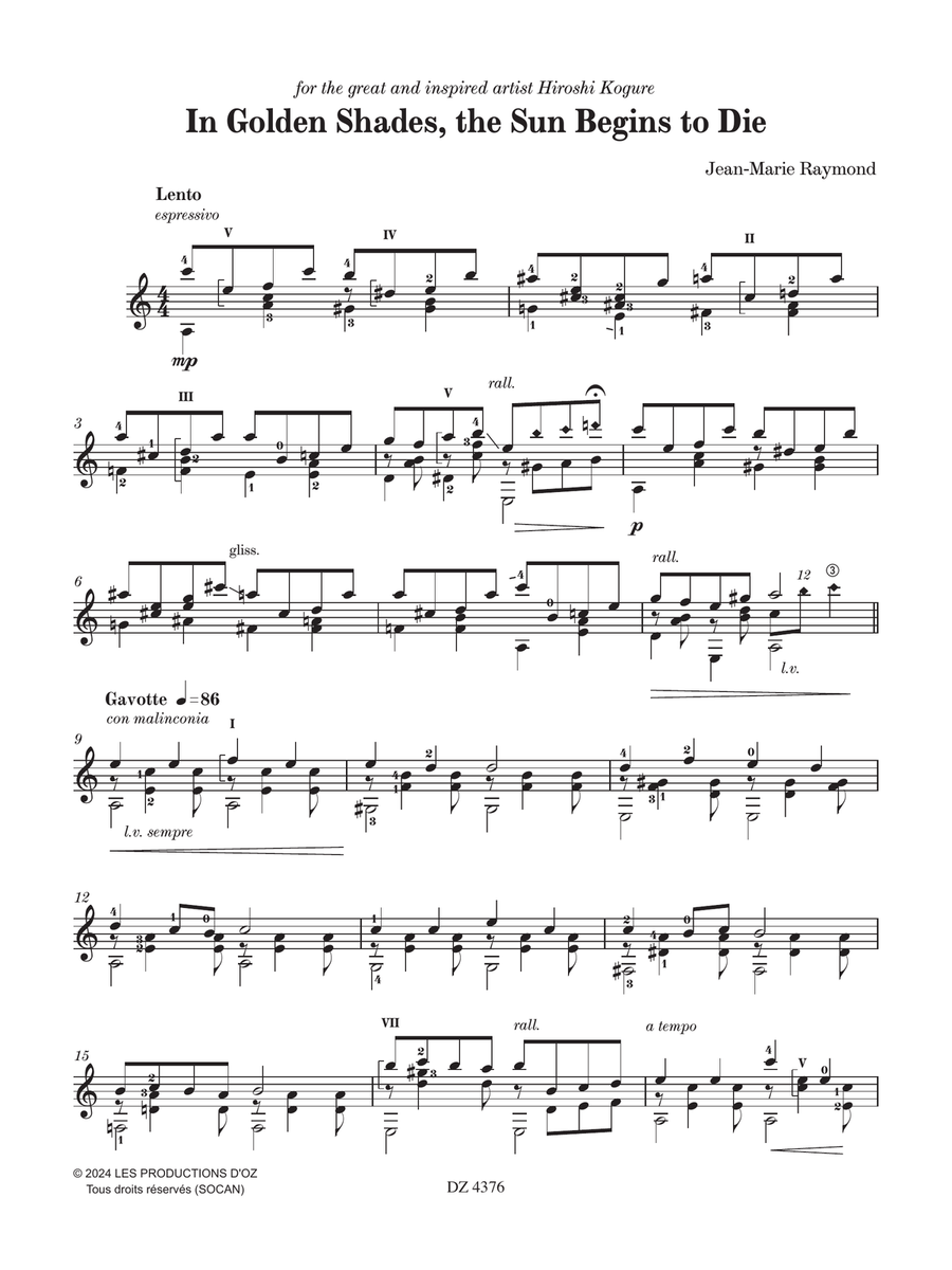 In Golden Shades, the Sun Begins to Die Classical Guitar scores gallery preview page 4
