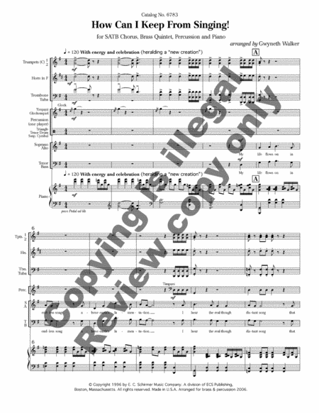 How Can I Keep from Singing? (SATB Brass Version Full Score)
