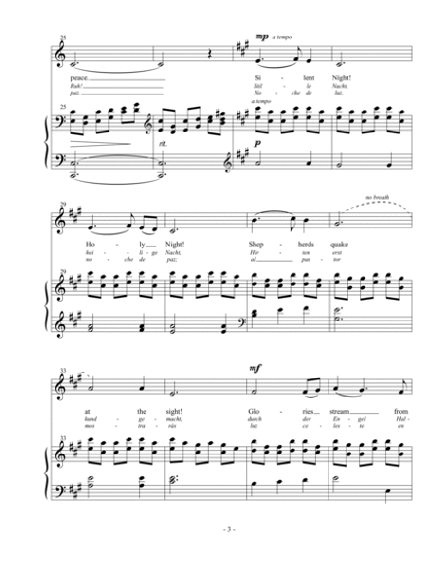 Silent Night (Vocal Solo - High) High Voice scores gallery preview page 4