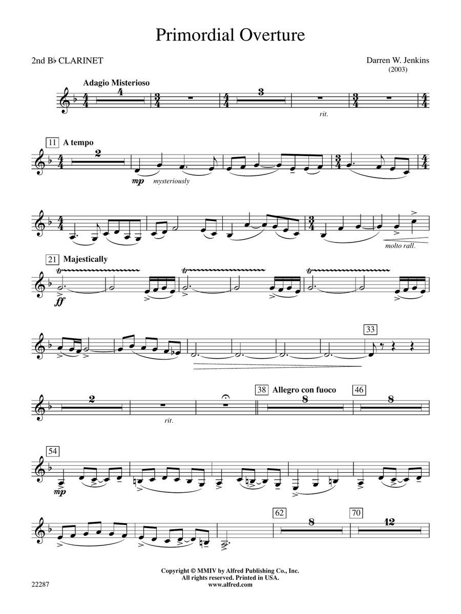 Primordial Overture: 2nd B-flat Clarinet