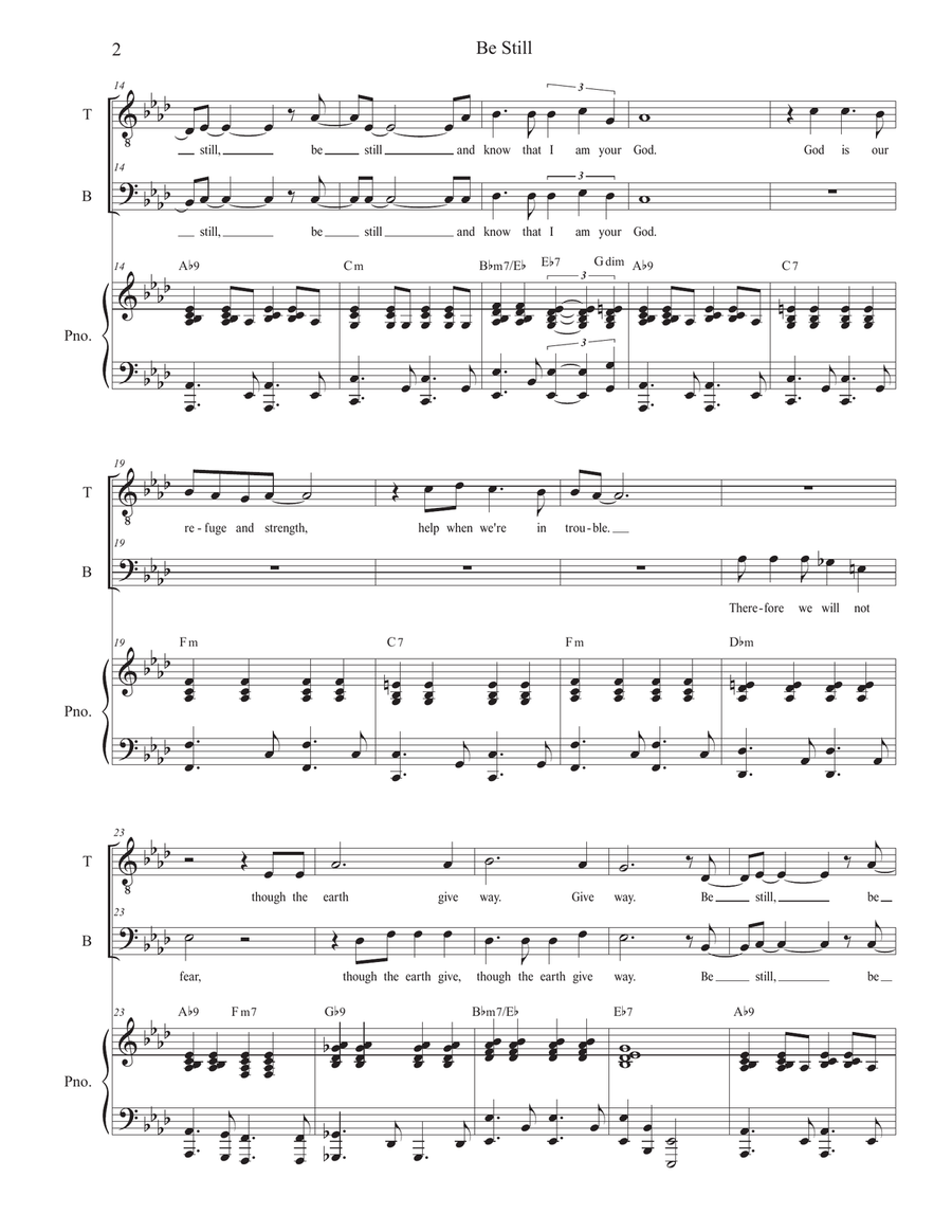 Be Still (Duet for Tenor and Bass solo) Tenor Voice scores gallery preview page 2