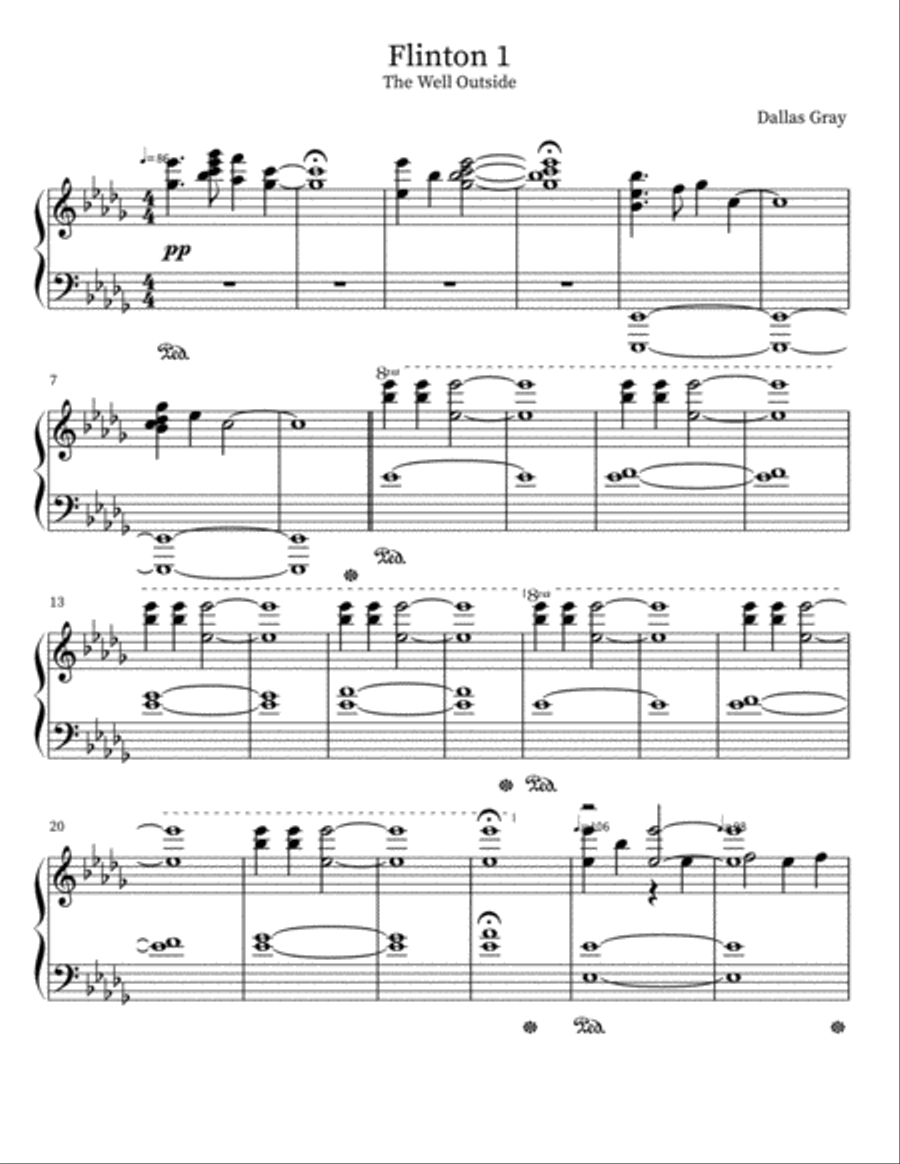 Flinton 1. The Well Outside Piano Solo scores gallery preview page 1