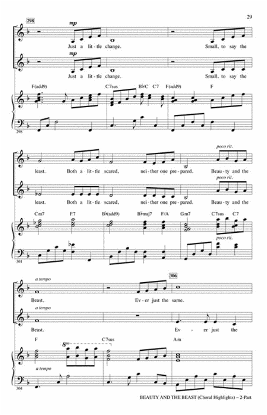 Beauty and the Beast 2-Part scores gallery preview page 6