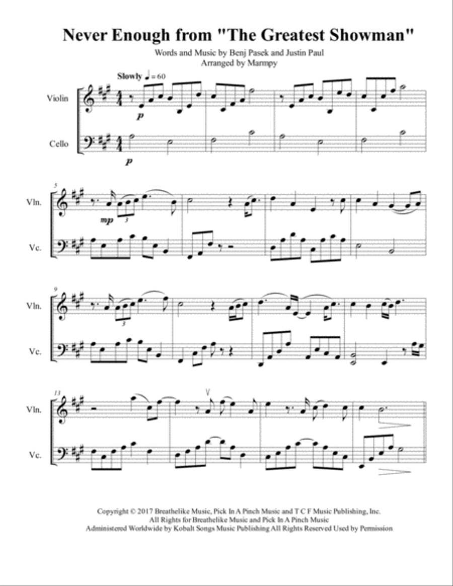 Never Enough Never Enough Set of Parts scores gallery preview page 1