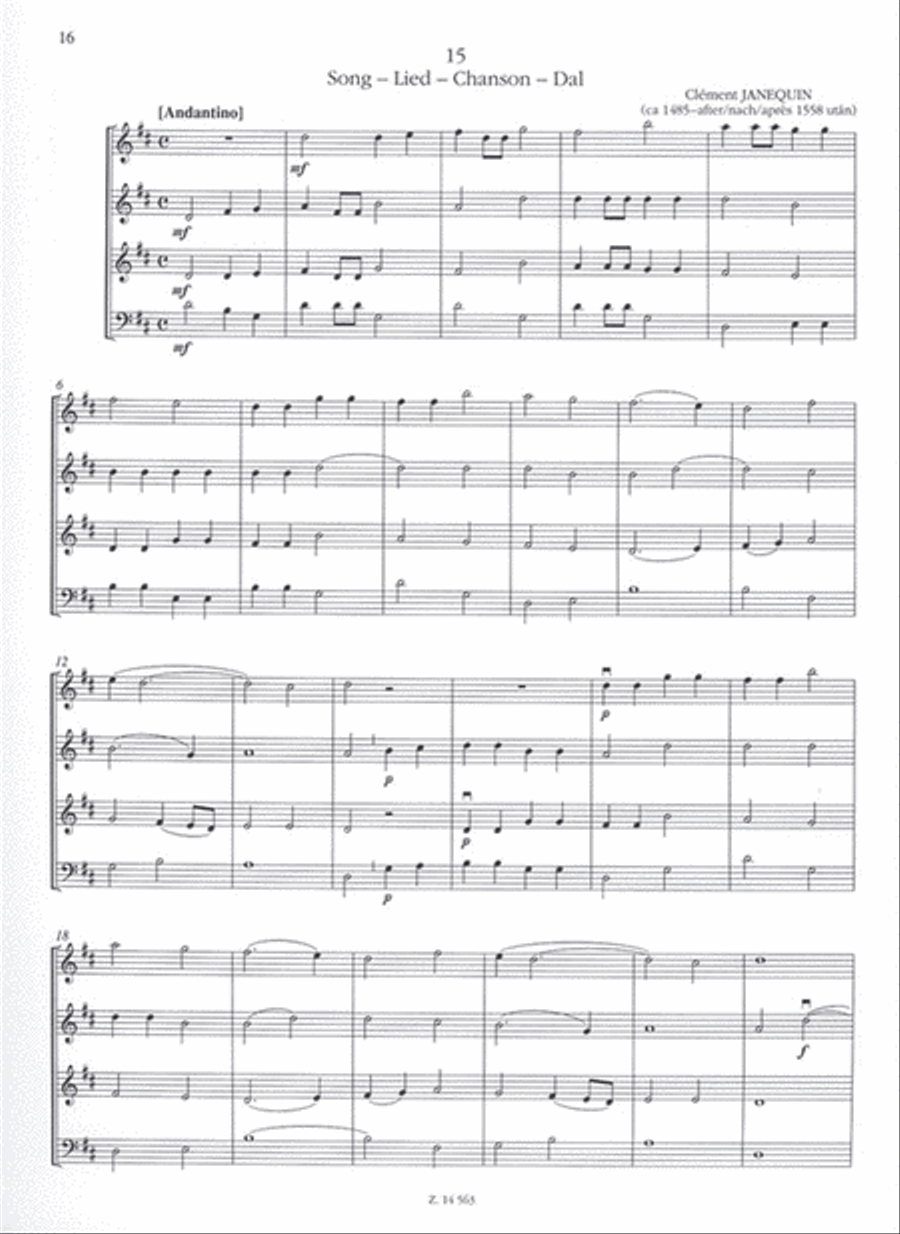 Renaissance Musik für Kinderstreichorchester (erst String Orchestra scores gallery preview page 3