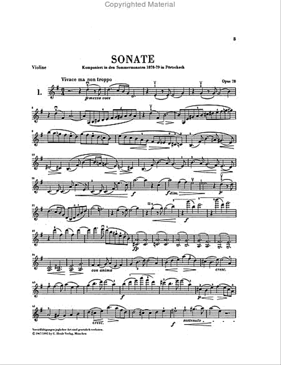Sonatas for Piano and Violin Violin Solo scores gallery preview page 4