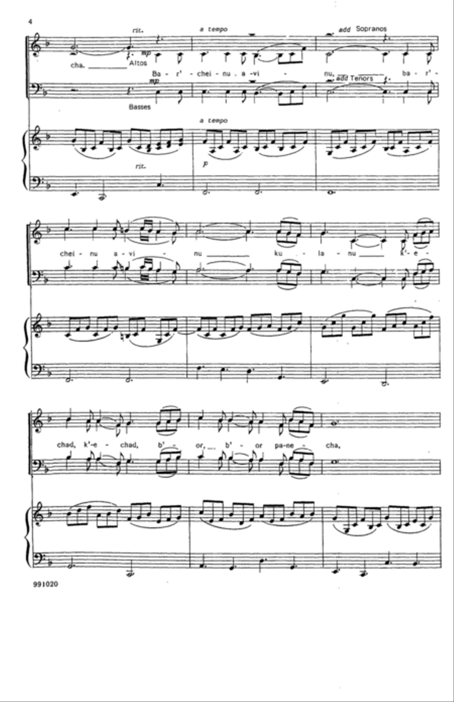 Sim Shalom (Grant Us Peace) 4-Part scores gallery preview page 2