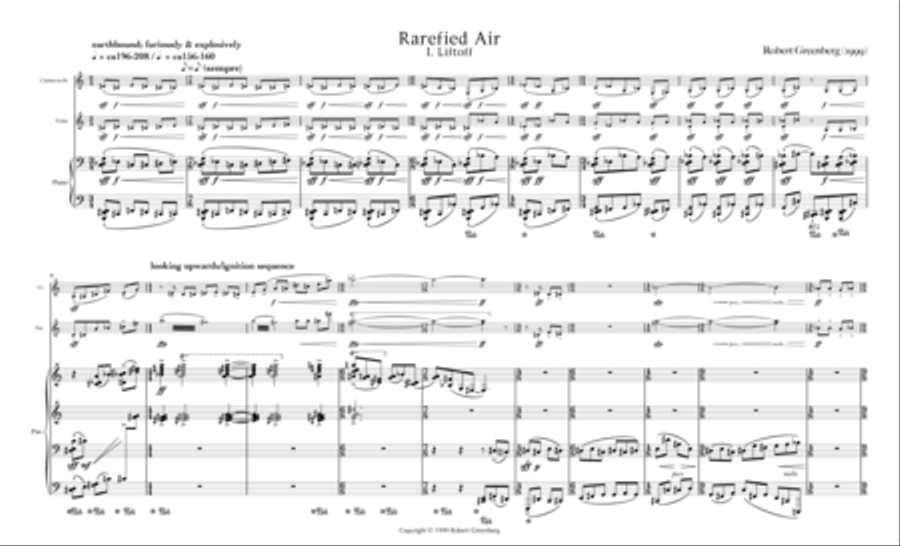 Rarefied Air for B-flat Clarinet, Violin and Piano Small Ensemble scores gallery preview page 3