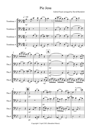 Pie Jesu (from Requiem) for Trombone Quartet