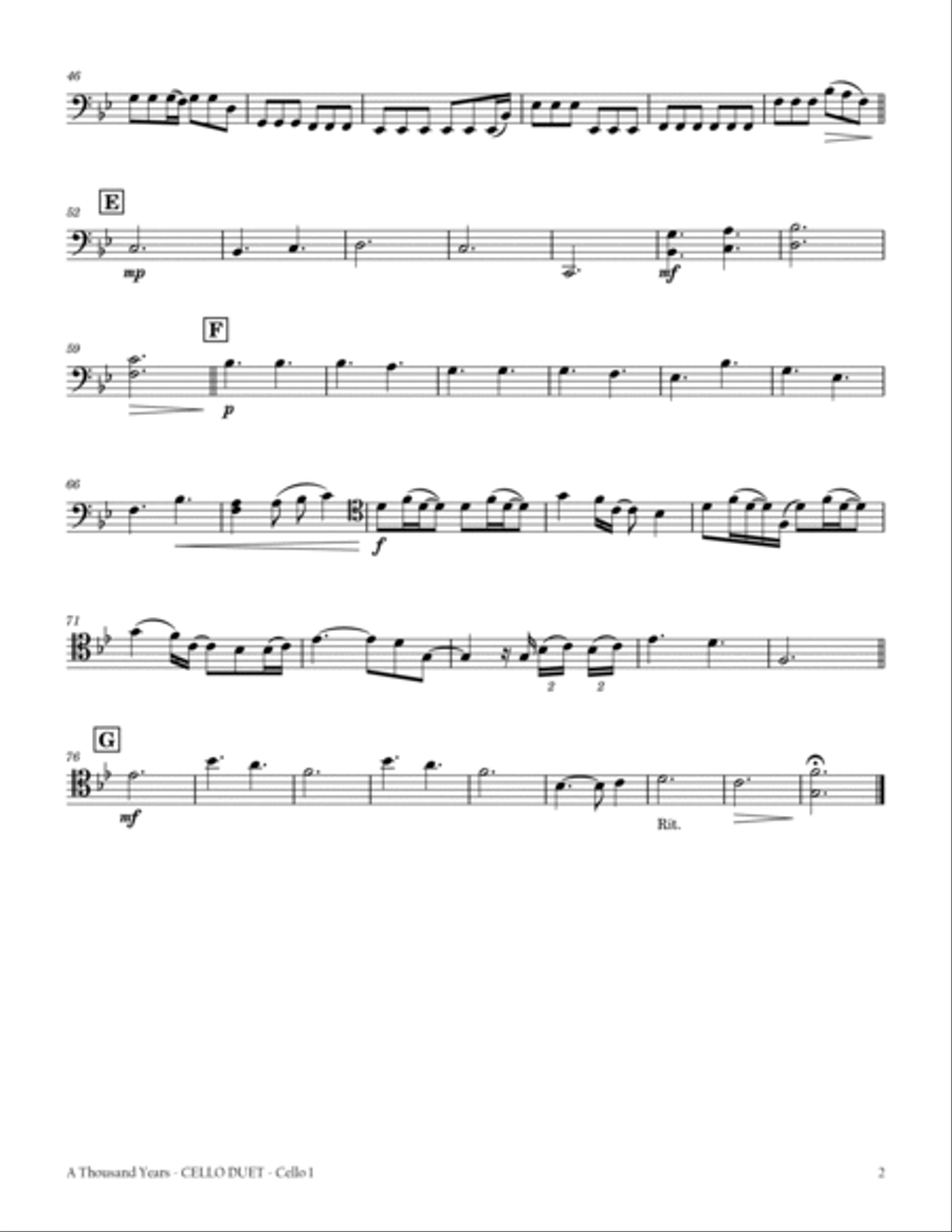 A Thousand Years String Duet scores gallery preview page 4
