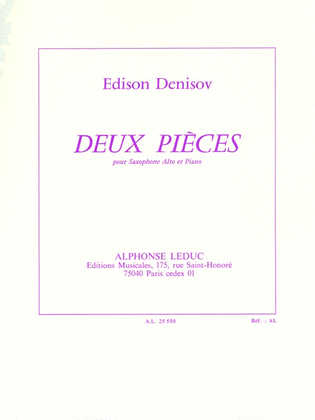 Book cover for Two Pieces, For Alto Saxophone And Piano