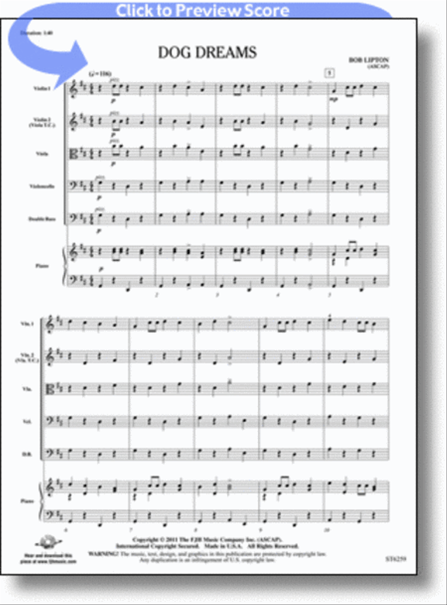 Dog Dreams String Orchestra scores gallery preview page 1