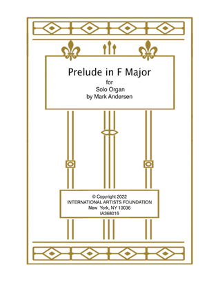 Book cover for Prelude in F Major for solo organ