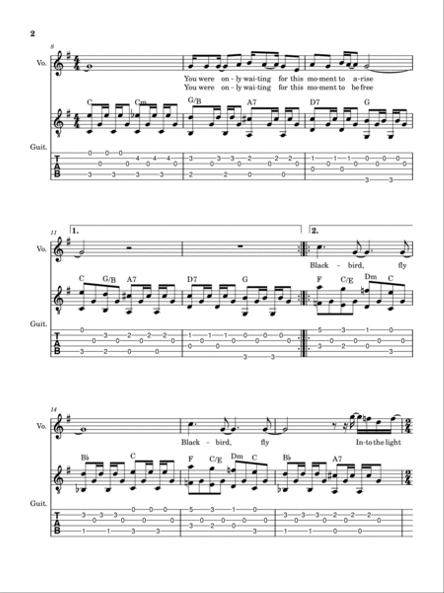 Blackbird Acoustic Guitar scores gallery preview page 2