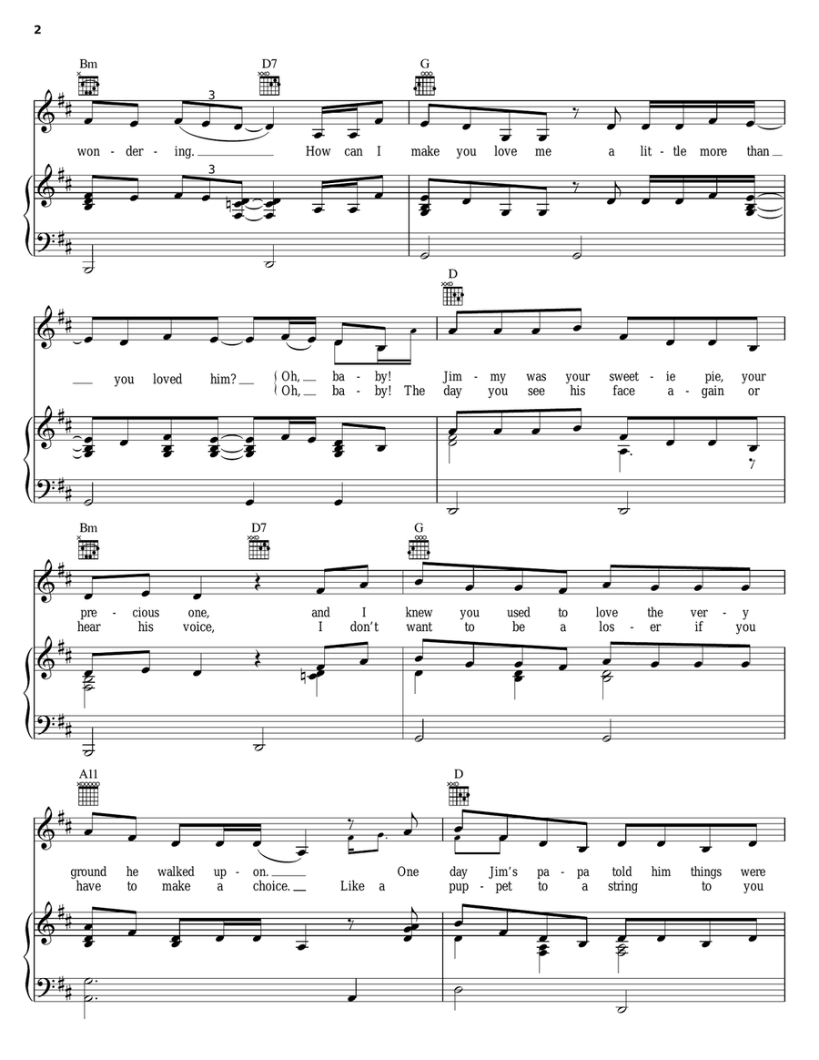 I'm Wondering Piano, Vocal, Guitar scores gallery preview page 2
