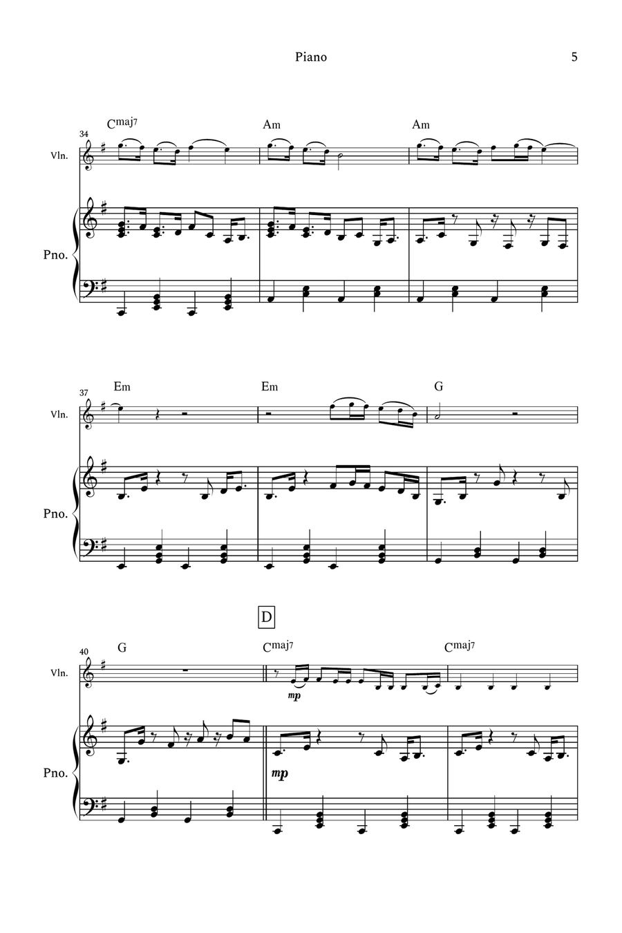 Chihiro Violin Solo scores gallery preview page 5