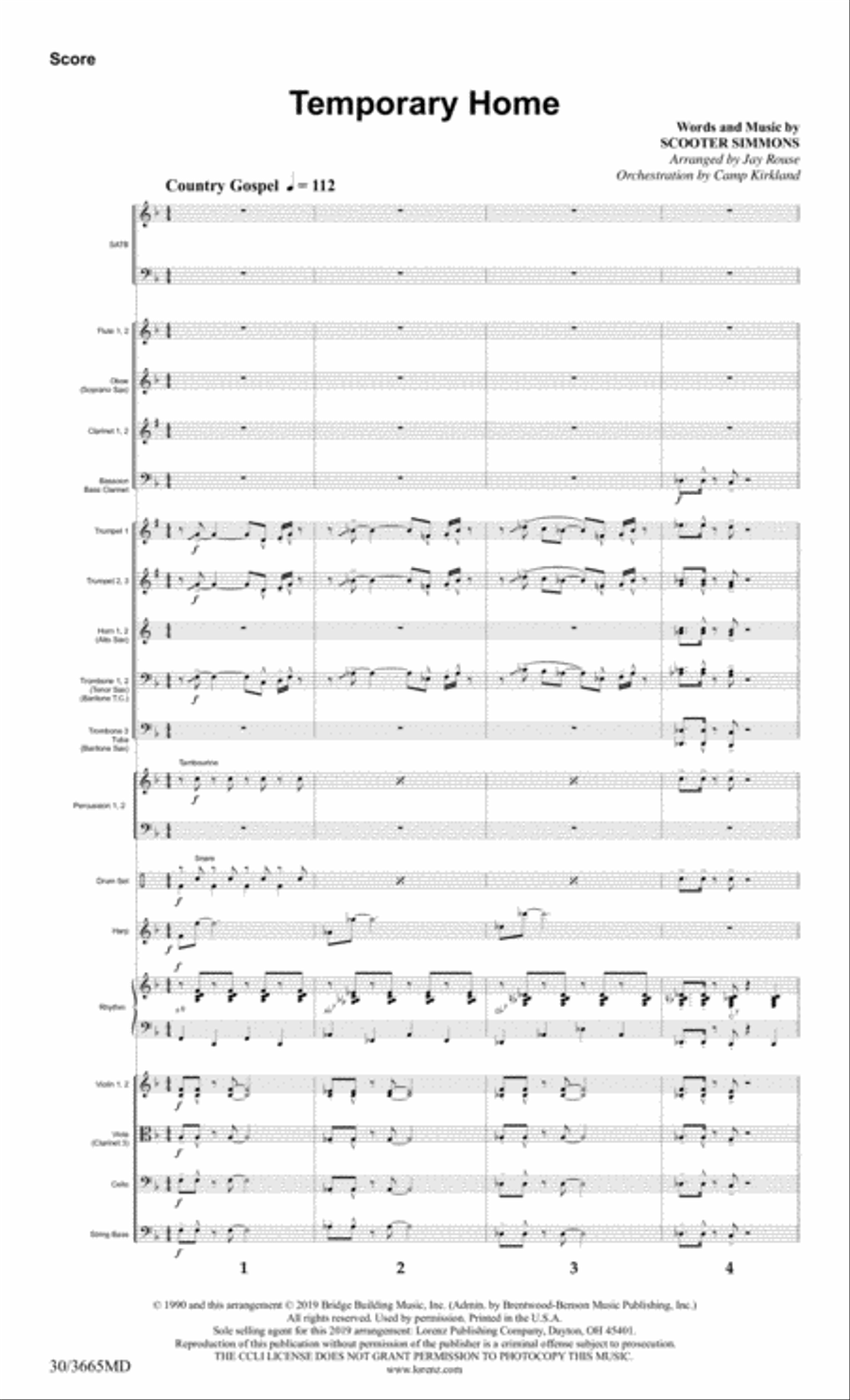Temporary Home - Orchestral Score and Parts Choir scores gallery preview page 3