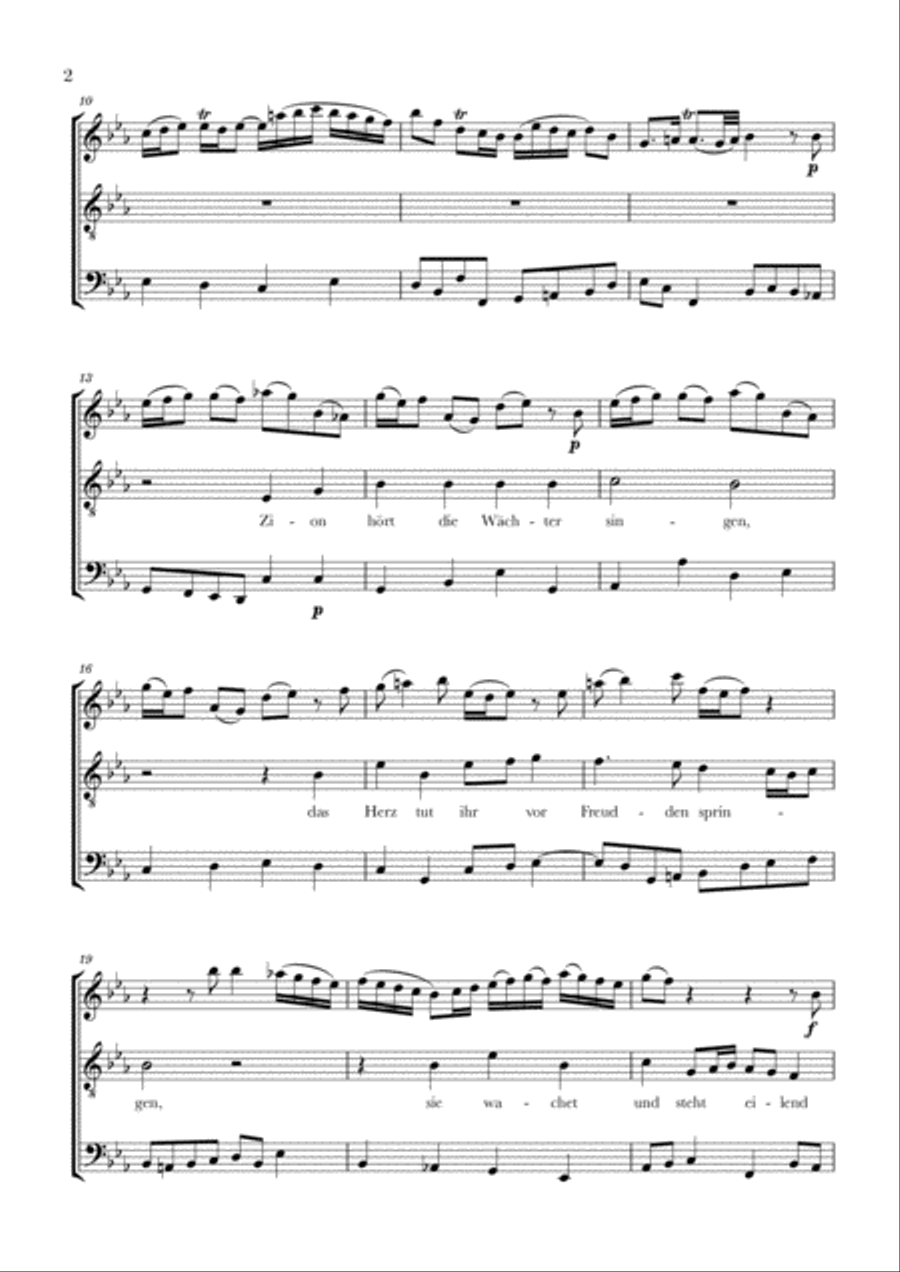 Bach - Wachet auf, ruft uns die Stimme BWV 140 (for Flute, Tenor and Trombone) Brass Ensemble scores gallery preview page 2
