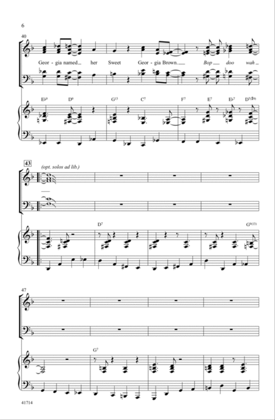 Sweet Georgia Brown Sweet Georgia Brown Choir scores gallery preview page 5