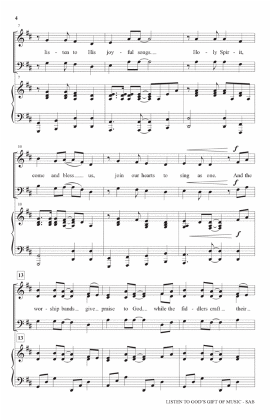 Listen To God's Gift Of Music 3-Part scores gallery preview page 2