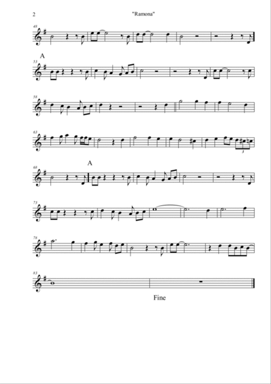 Ramona Tenor Saxophone scores gallery preview page 2