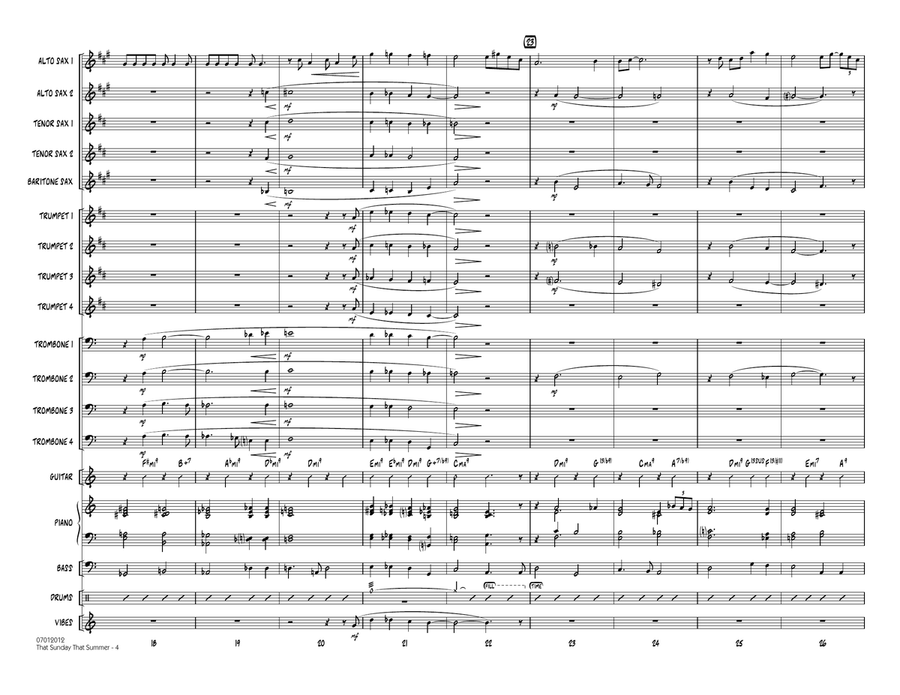 That Sunday That Summer (If I Had to Choose) - Conductor Score (Full Score) Jazz Ensemble scores gallery preview page 4