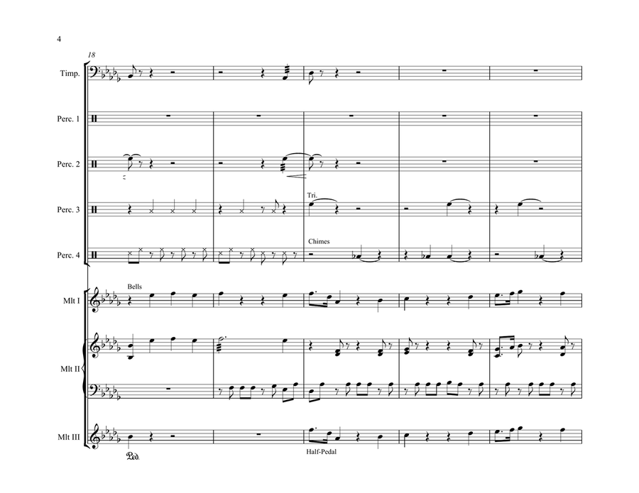 Chopin Prelude in Db Major for Percussion Ensemble Percussion Ensemble scores gallery preview page 4