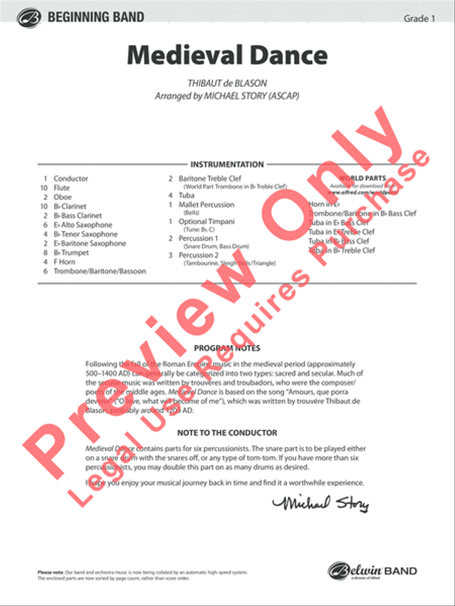 Medieval Dance Medieval Dance Concert Band scores gallery preview page 2