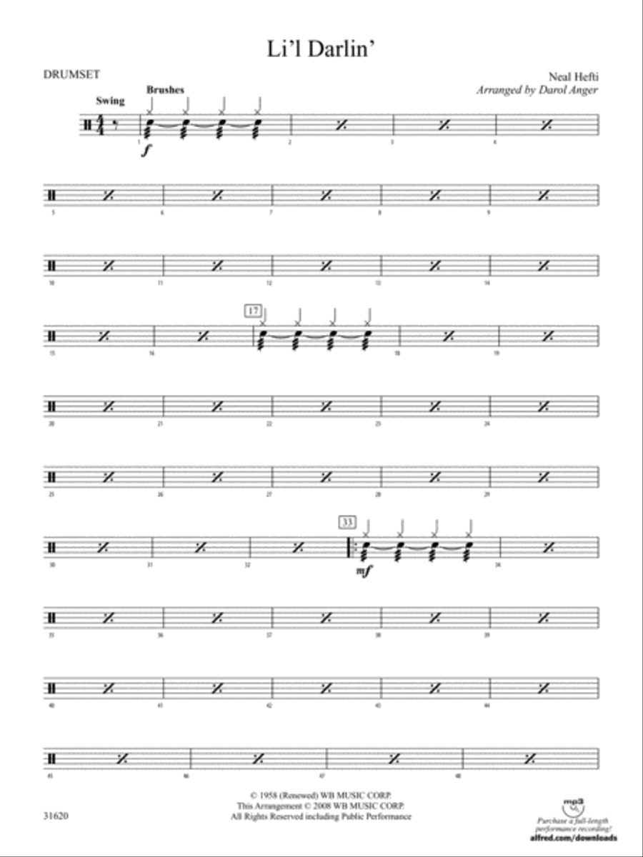 Li'l Darlin': Drums String Orchestra scores gallery preview page 1