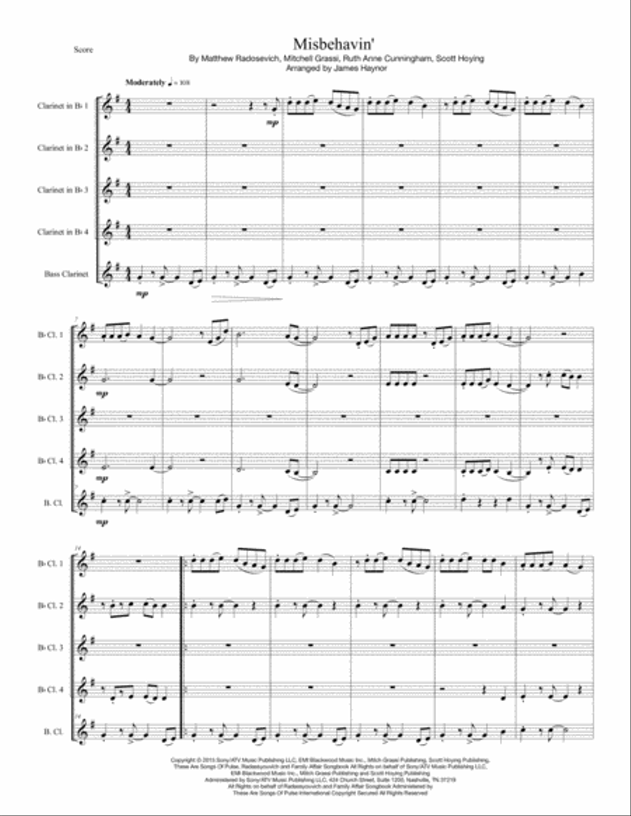 Misbehavin' Woodwind Ensemble scores gallery preview page 3