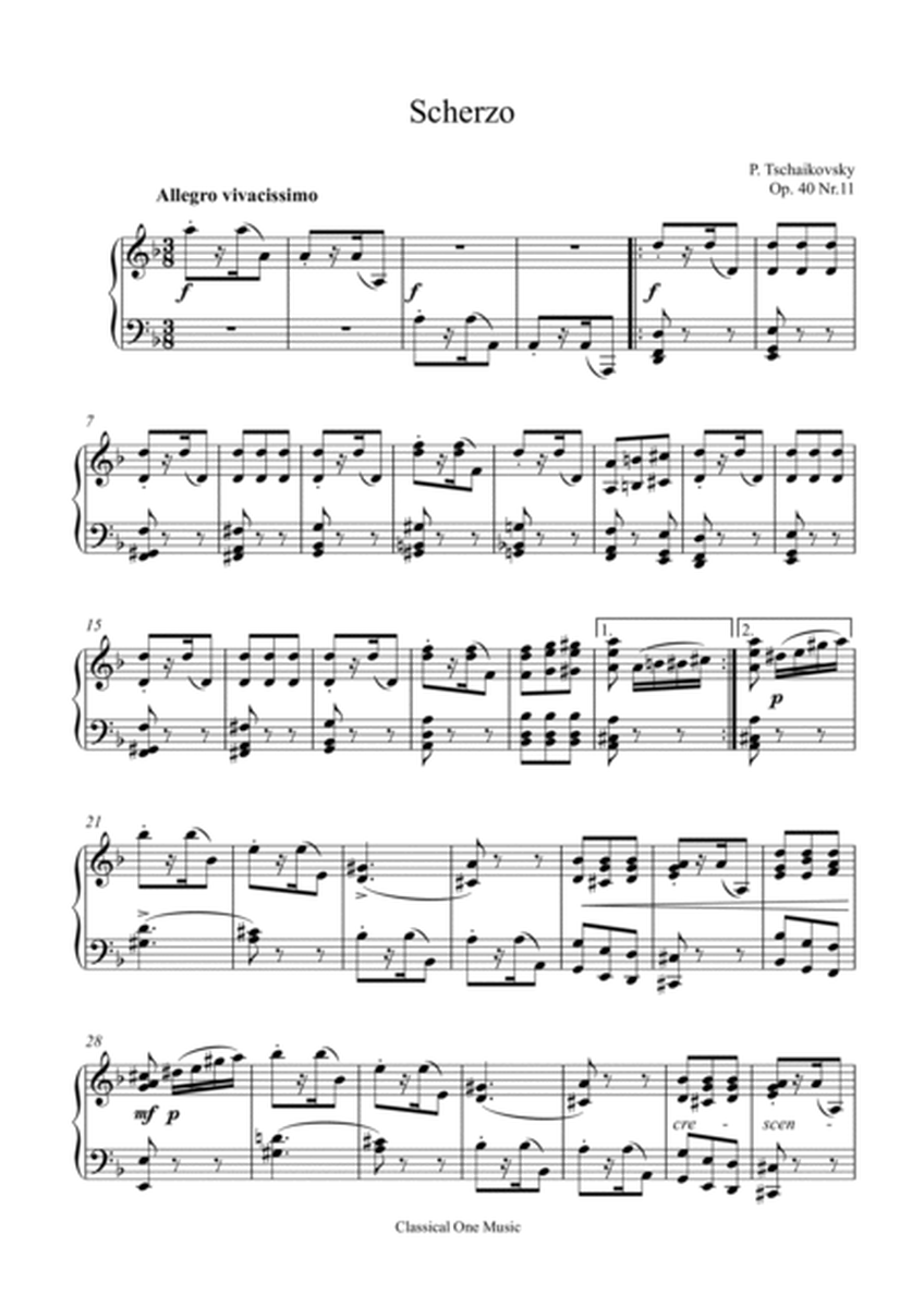 Tchaikovsky-Scherzo in D minor, Op.40 No.11(Piano) image number null