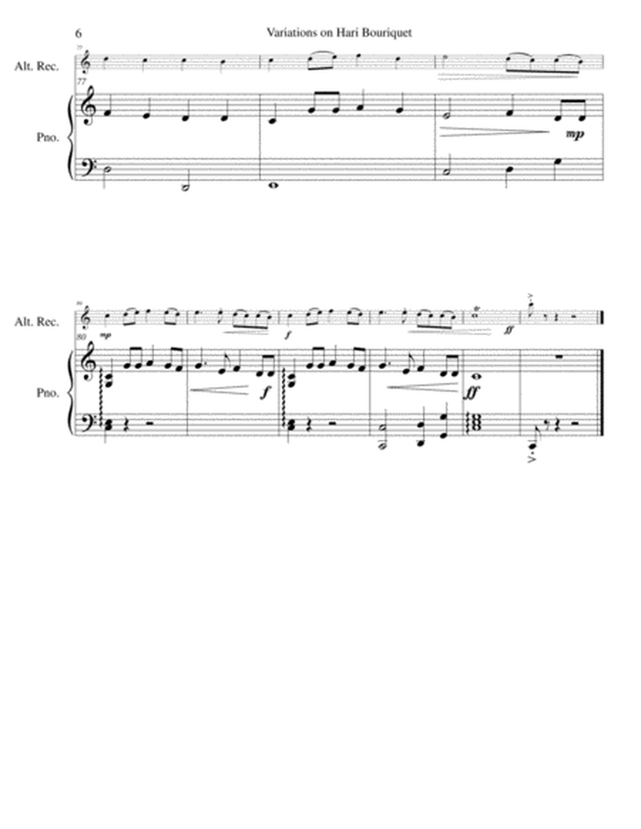 Variations on Hari Bouriquet for alto recorder and piano image number null