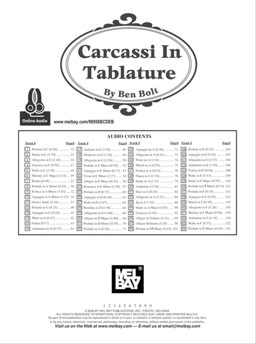 Carcassi in Tablature Acoustic Guitar scores gallery preview page 7