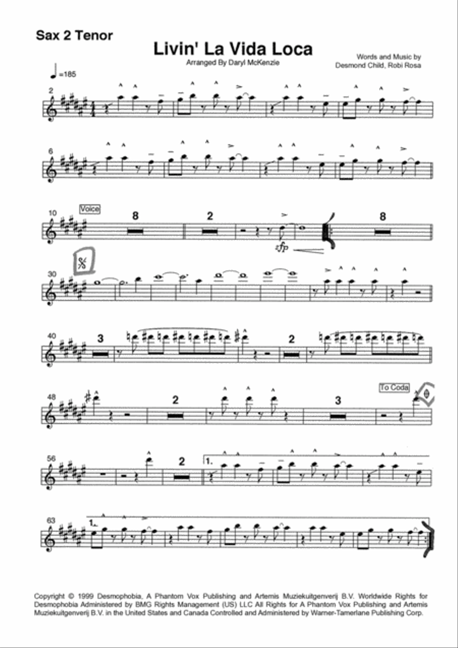 Livin' La Vida Loca Large Ensemble scores gallery preview page 3