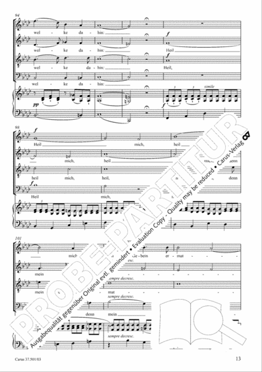 The Sixth Psalm of David (Der Sechste Psalm Davids) 4-Part scores gallery preview page 14