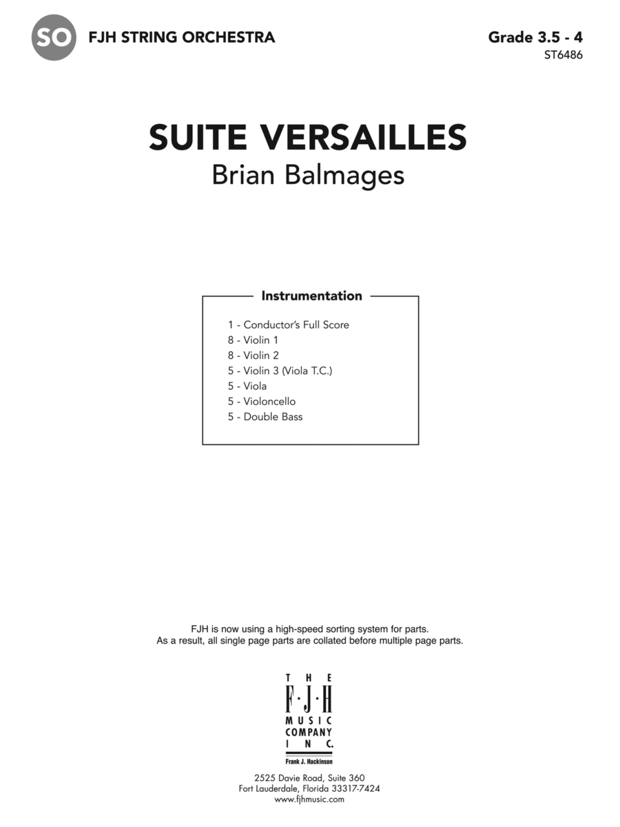 Suite Versailles: Score String Orchestra scores gallery preview page 1