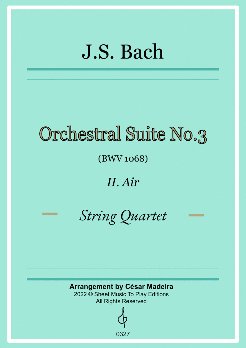 Air on G String - String Quartet (Full Score) - Score Only image number null