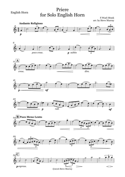 Priere for English Horn Solo image number null