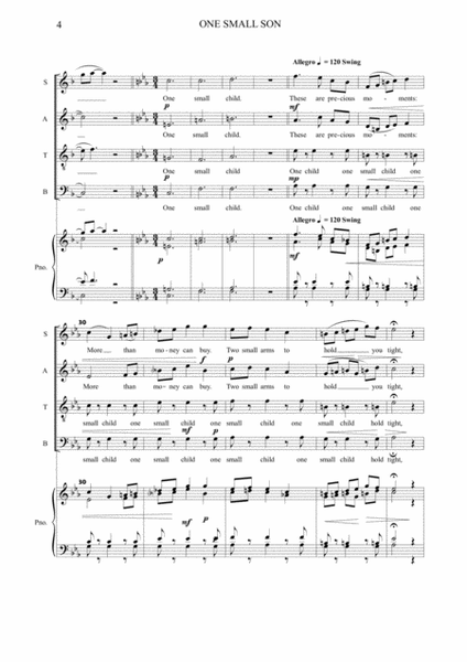 ONE SMALL SON SATB a capella image number null