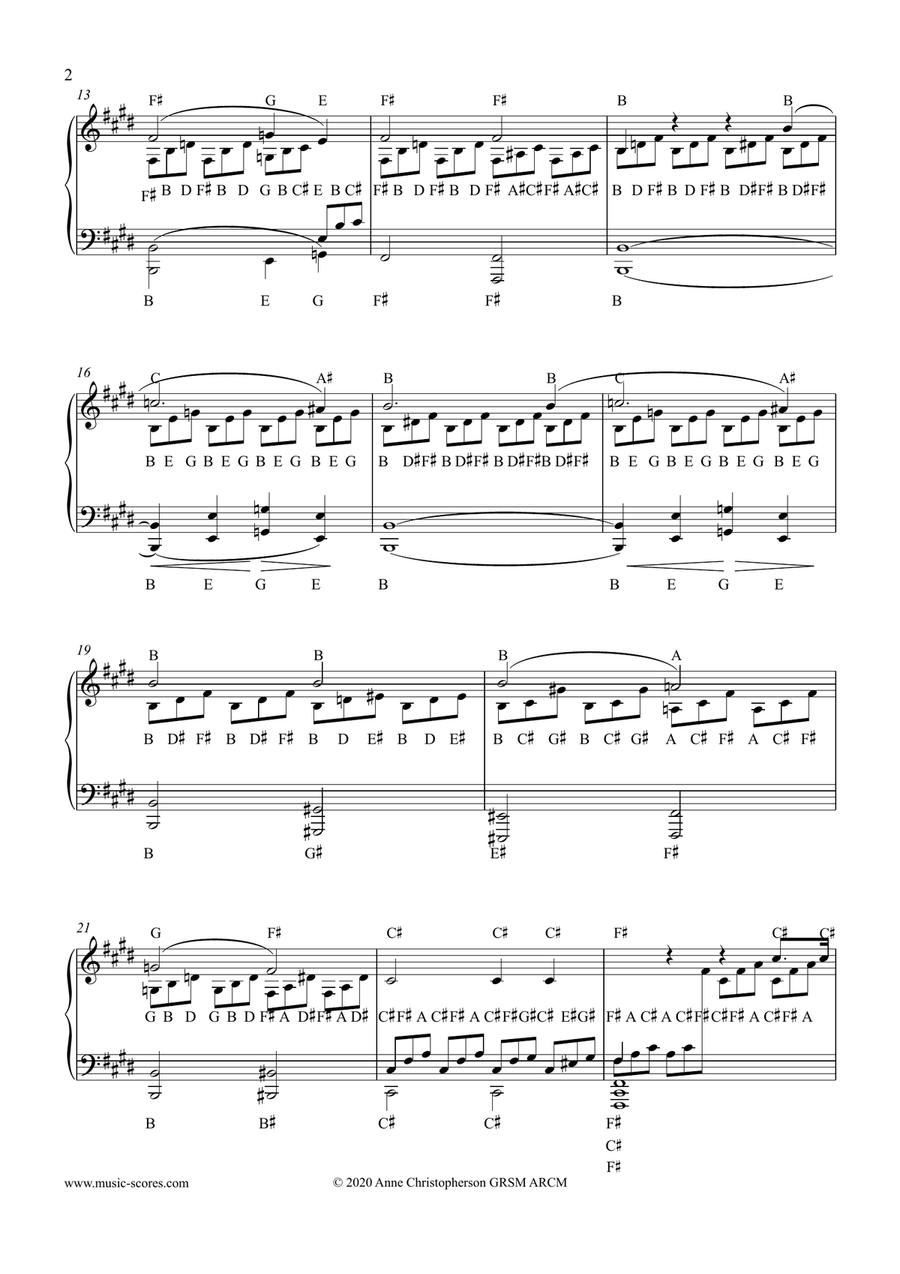 Moonlight Sonata - 1st movement - original version with note names Piano Solo scores gallery preview page 2