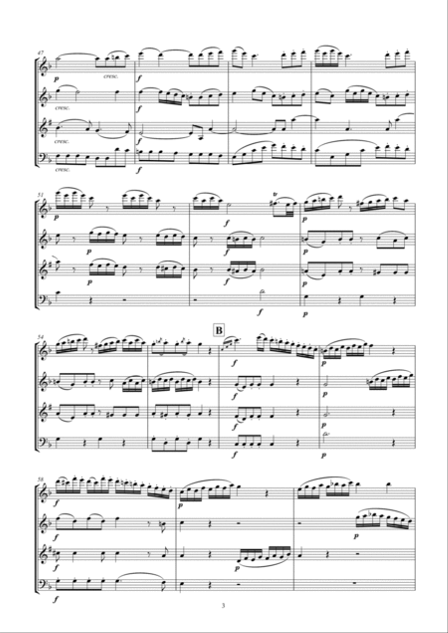 Mozart Quartet K465 (Dissonance) Woodwind Quartet scores gallery preview page 3
