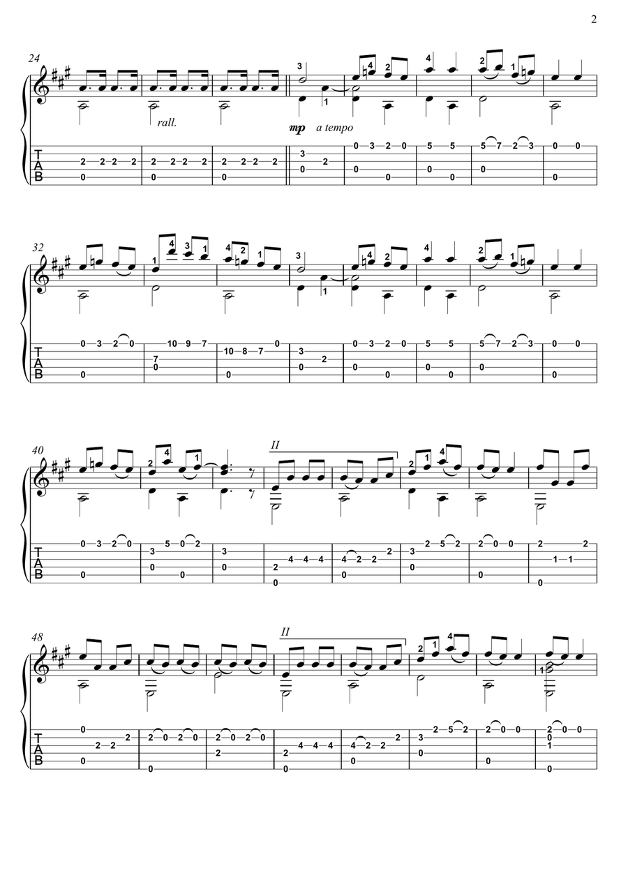 Galop infernal Can-Can guitar fingerstyle with tab Acoustic Guitar scores gallery preview page 2