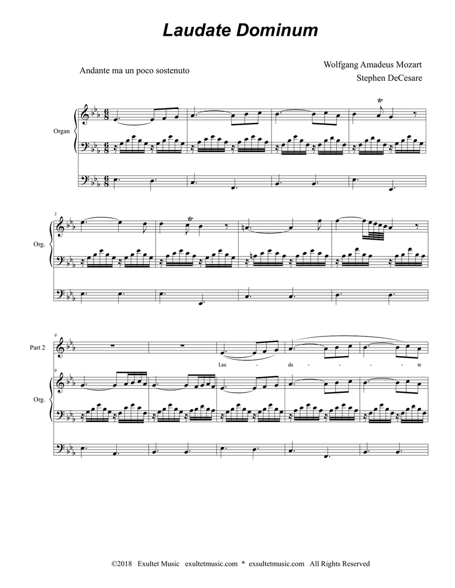 Laudate Dominum (for 2-part choir - Organ Accompaniment) 2-Part scores gallery preview page 2