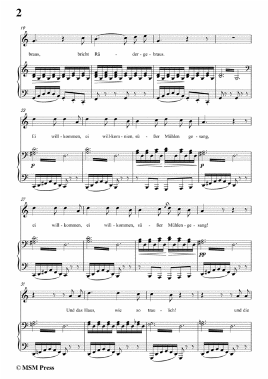 Schubert-Halt!,in C Major,Op.25 No.3,for Voice and Piano Voice Solo scores gallery preview page 4