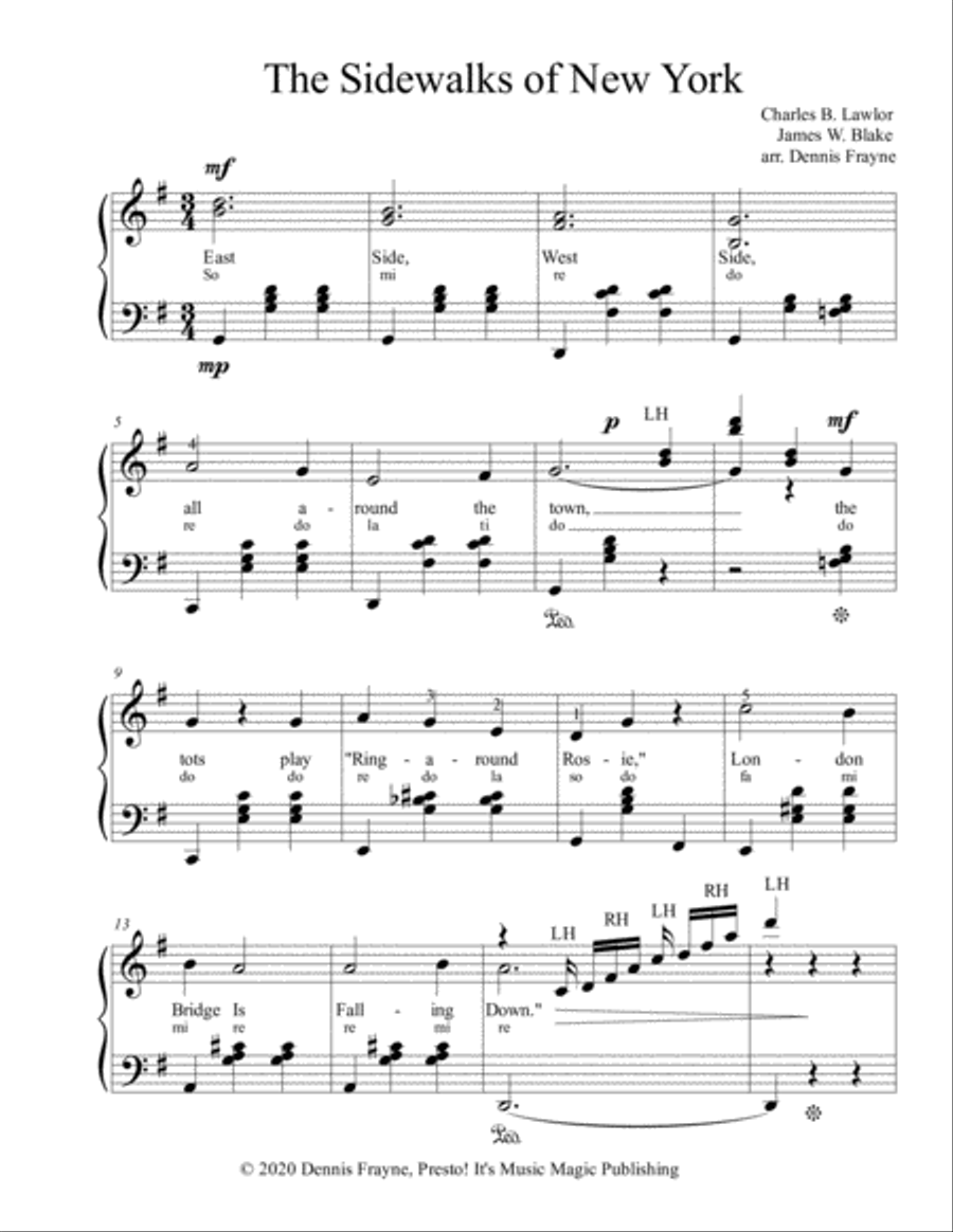 The Sidewalks of New York (East Side, West Side) Voice scores gallery preview page 1