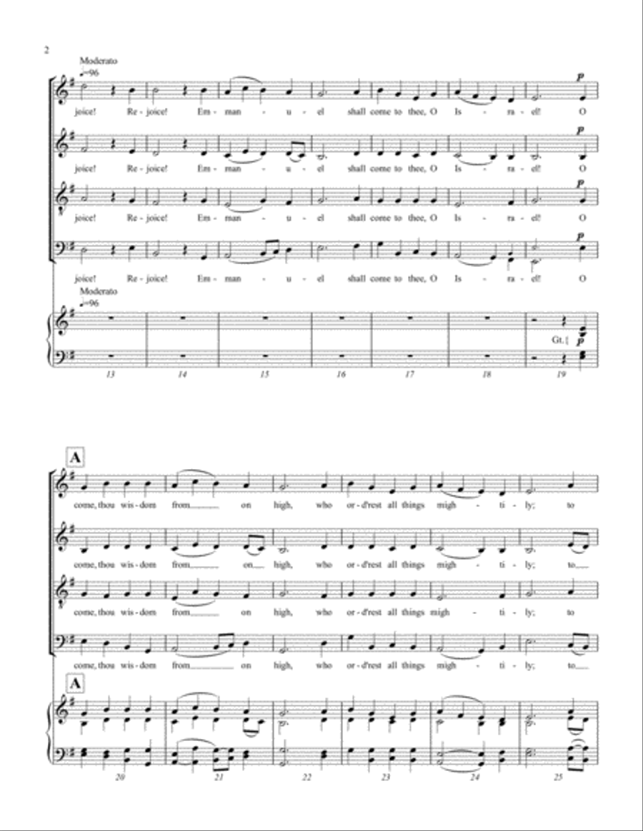 O Come, O Come, Emmanuel O Come, O Come, Emmanuel 4-Part scores gallery preview page 2