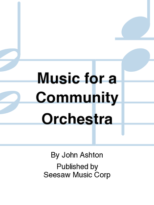 Book cover for Music for a Community Orchestra